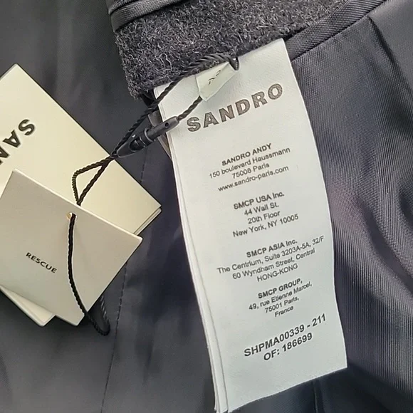 Sandro Broadcloth Wool Cashmere Blend Coat Size XS - Picture 14 of 15